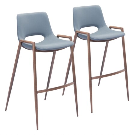 Gfancy Fixtures Gray Retro Modern Funk Bar Chairs, 2PK GF3663871